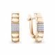 Золотые серьги AQUAMARINE 401213 с фианитом