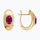 Золотые серьги SOKOLOV 4020808 с бриллиантом и рубином