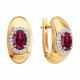 Золотые серьги SOKOLOV 4020808 с бриллиантом и рубином