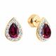 Золотые серьги SOKOLOV 4020811 с бриллиантом и рубином