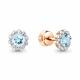 Золотые серьги AQUAMARINE 4408502А с топазом и фианитом