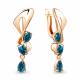 Золотые серьги AQUAMARINE 4731308 с Лондон топазом