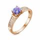 Золотое кольцо RoseGrace 5-3336-103-1К-Тн с бриллиантом и танзанитом