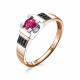 Золотое кольцо RoseGrace 5-6637-106-1К-РубЧбр с рубином и чёрным бриллиантом