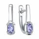 Серьги из белого золота RoseGrace 5-6653-103-2Б-ТнБр с бриллиантом и танзанитом