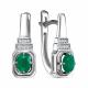 Серьги из белого золота RoseGrace 5-6657-103-2Б-Из с бриллиантом и изумрудом