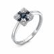 Кольцо из белого золота RoseGrace 5-7045-106-1Б-Сап с бриллиантом и сапфиром