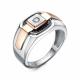 Кольцо из белого золота RoseGrace 5-7051-106И1-1БК-Чбр с бриллиантом и чёрным бриллиантом