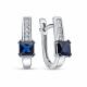 Серьги из белого золота RoseGrace 5-7097-106-2Б-Сап с бриллиантом и сапфиром