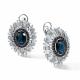Серьги из белого золота RoseGrace 5-7297-106-2Б-СапБр с бриллиантом и сапфиром