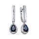 Серьги из белого золота RoseGrace 5-7423-106-2Б-СапБр с бриллиантом и сапфиром