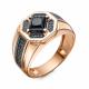 Золотое кольцо RoseGrace 5-8719-403-1К-ОнкЧМ1 с фианитом и ониксом