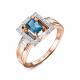 Золотое кольцо RoseGrace 5-8849-403-1К-Тлд с фианитом и Лондон топазом