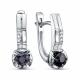 Серьги из белого золота RoseGrace 5-8952-106-2Б-СапБр с бриллиантом и сапфиром