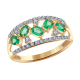 Золотое кольцо Александра 5010001ск-2 с бриллиантом и изумрудом
