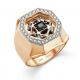 Золотое кольцо Караваевская ювелирная фабрика 51-0025 с ониксом и цирконием