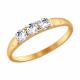 Золотое кольцо Diamant 51-110-00096-1 с фианитом