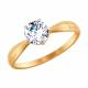 Золотое кольцо Diamant 51-110-00099-1 с фианитом