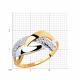 Золотое кольцо Diamant 51-110-00198-1 с фианитом