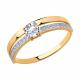 Золотое кольцо Diamant 51-110-00285-1 с фианитом