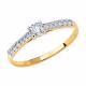 Золотое кольцо Diamant 51-110-00299-1 с фианитом