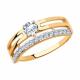 Золотое кольцо Diamant 51-110-00305-1 с фианитом