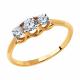 Золотое кольцо Diamant 51-110-00790-1 с фианитом