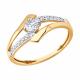 Золотое кольцо Diamant 51-110-00982-1 с фианитом
