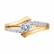 Золотое кольцо Diamant 51-110-00982-1 с фианитом