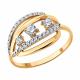 Золотое кольцо Diamant 51-110-01041-1 с фианитом