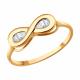 Золотое кольцо Diamant 51-110-01280-1 с фианитом