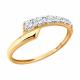 Золотое кольцо Diamant 51-110-01382-1 с фианитом