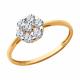 Золотое кольцо Diamant 51-110-02287-1 с фианитом