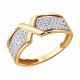 Золотое кольцо Diamant 51-110-02402-1 с фианитом