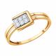 Золотое кольцо Diamant 51-110-02661-1 с фианитом