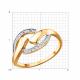 Золотое кольцо Diamant 51-110-02698-1 с фианитом