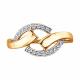 Золотое кольцо Diamant 51-110-02698-1 с фианитом