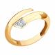 Золотое кольцо Diamant 51-110-02821-1 с фианитом