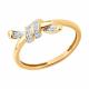 Золотое кольцо Diamant 51-110-02971-1 с фианитом