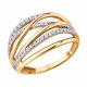 Золотое кольцо Diamant 51-110-03004-1 с фианитом