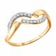 Золотое кольцо Diamant 51-110-03008-1 с фианитом
