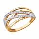 Золотое кольцо Diamant 51-110-03010-1 с фианитом