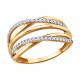 Золотое кольцо Diamant 51-110-03041-1 с фианитом