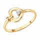 Золотое кольцо Diamant 51-110-03125-1 с фианитом
