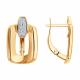 Золотые серьги Diamant 51-120-00907-1 с фианитом