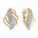 Золотые серьги Diamant 51-120-01025-1 с фианитом