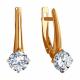 Золотые серьги Diamant 51-120-01794-1 с фианитом