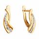Золотые серьги Diamant 51-120-02122-1 с фианитом