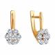 Золотые серьги Diamant 51-120-02287-1 с фианитом