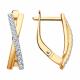 Золотые серьги Diamant 51-120-02565-1 с фианитом